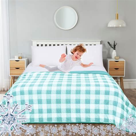 Amazon YINFUNG Green Cooling Blanket For Hot Sleepers Checkered Buffalo Plaid Summer Cool