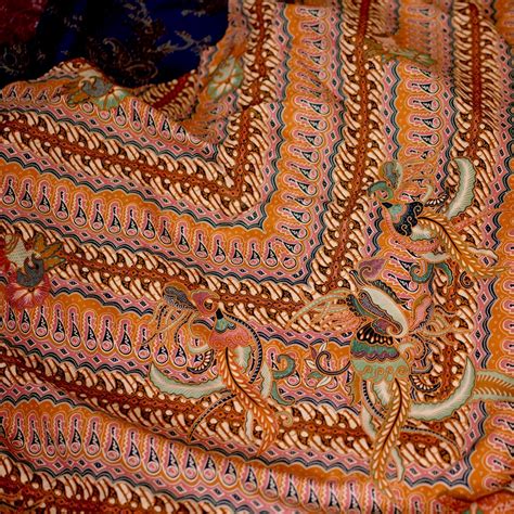 Jual Kain Batik Premium Bahan Katun Motif Parang Seling Kusumo Orange