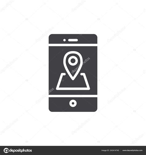 Smartphone Location Pin Icon Vector Filled Flat Sign Solid Pictogram