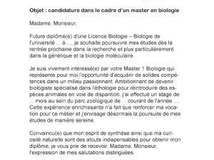 Lettre de motivation analyse de biologie médicale laboite cv fr