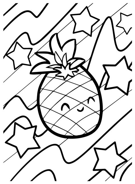 Pineapples Happy Coloring Page Free Printable Coloring Pages