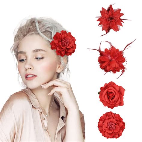 Pack Of Flower Hair Clips Flower Hair Accessories For Women And