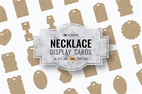 Necklace Display Cards SVG Clipart Bundle Etsy