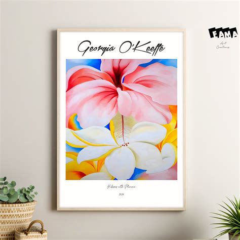 Georgia O Keeffe Hibiscus With Plumeria O Keeffe Etsy