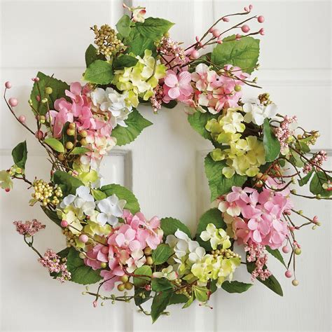 Spring Wreath Hydrangea Wreath Spring Door By Reginasgarden 022