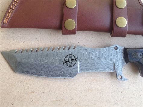 Tanto Damascus Tracker Knife Custom Handmade Damascus Steel