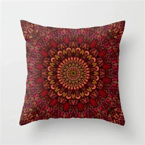 Bohemian Geometric Flower Mandala Throw Pillow By David Zydd Mandalathrowpillow Bestpillows