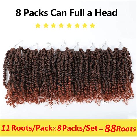 Fulcrum Pre Twisted Passion Twist Crochet Hair 10 Inch 8 Packs Pre