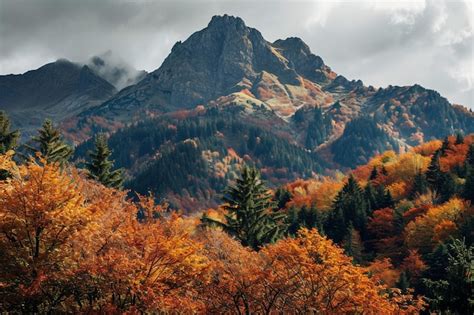 Premium Photo Vertical Shot Of Rocky Mountain Surrounded With Trees