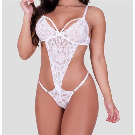 Body Sexy Rendado Strapy Bory Lingerie Sensual Sem Bojo Regulagem Shopee Brasil