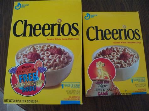 1994 Vintage Kelloggs Lion King Cereal Boxes 2 Color Changing And Game