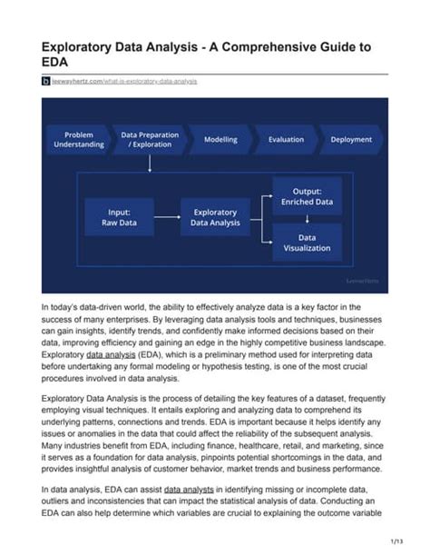 Exploratory Data Analysis A Comprehensive Guide To Eda Pdf