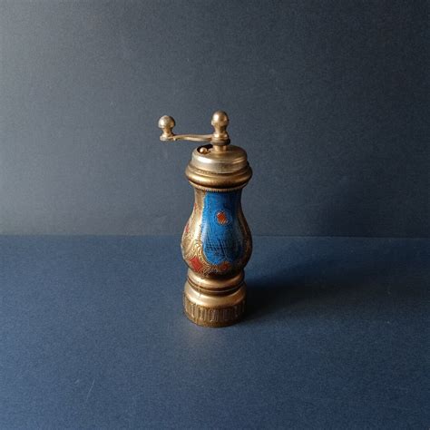 Salt And Pepper Grinder Vintage Florentine In Wood Decorated With