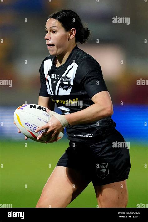 New Zealands Shanice Parker In Action During The Women S Rugby League