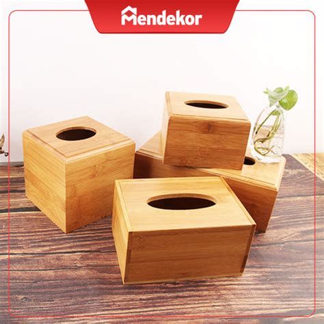 Jual Kesawan Tempat Kotak Tissue Penyimpanan Box Kayu Bambu Murah