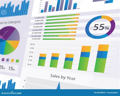 Graphs and Charts stock illustration. Illustration of improvement ...