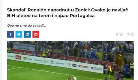 Srpski i hrvatski mediji tvrde da je Cristiano Ronaldo jedva živ ostao