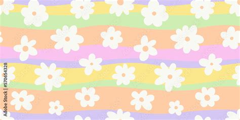 Trendy Floral Seamless Pattern Illustration Vintage S Style Hippie