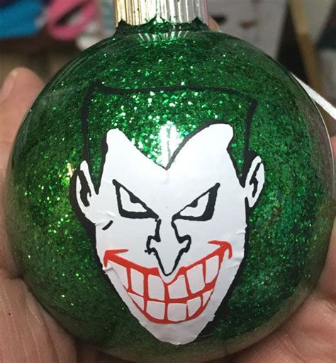 Cartooncomic Joker Ornament Etsy Ornaments Green Glitter