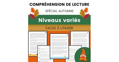 Compr Hension De Lecture Textes Automne