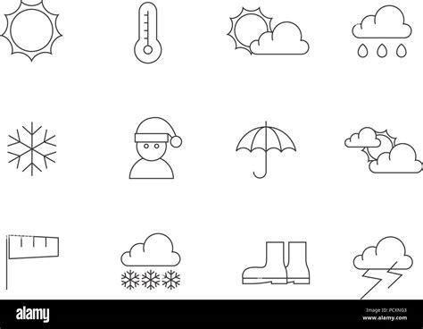 Outline Icons - Weather Stock Vector Image & Art - Alamy