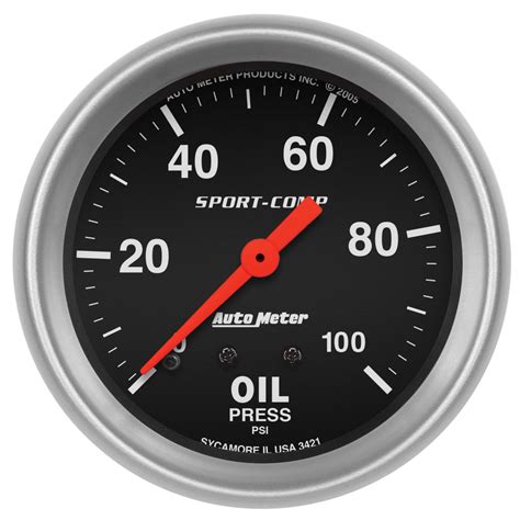 Autometer Sport Comp Mechanical Oil Pressure Gauge Ebay