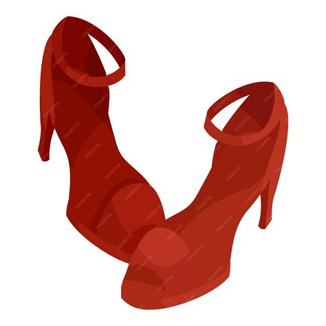 Premium Vector Pair Of High Heel Red Female Shoes Icon Cartoon Illustration Of Female Shoes