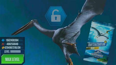 UNLOCKING QUETZALCOATLUS 999 X3 MAXED JURASSIC WORLD THE GAME YouTube