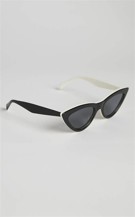 Banbe Eyewear The Linda Sunglasses In Black Ivory Smoke Showpo