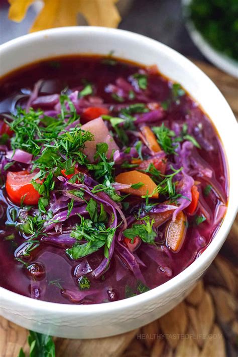 Healthy Red Cabbage Soup Sweet And Sour Healthy Taste Of Life