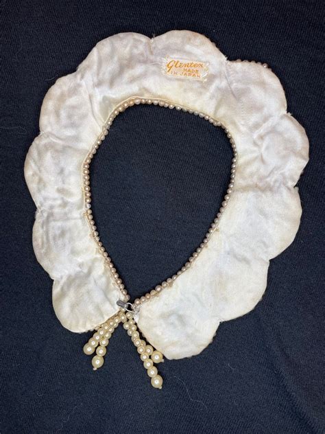 Glentex 1950 S Faux Pearl Beaded Collar Made In Japan Etsy