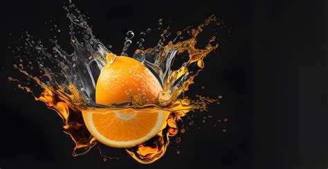 Premium Ai Image Orange Juice Splashing Into A Splash