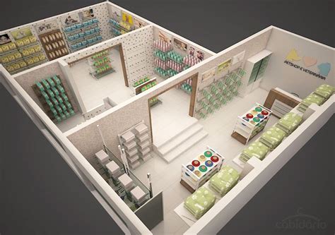 Projeto de PetShop Veterinária design mobiliário interiores Faça um