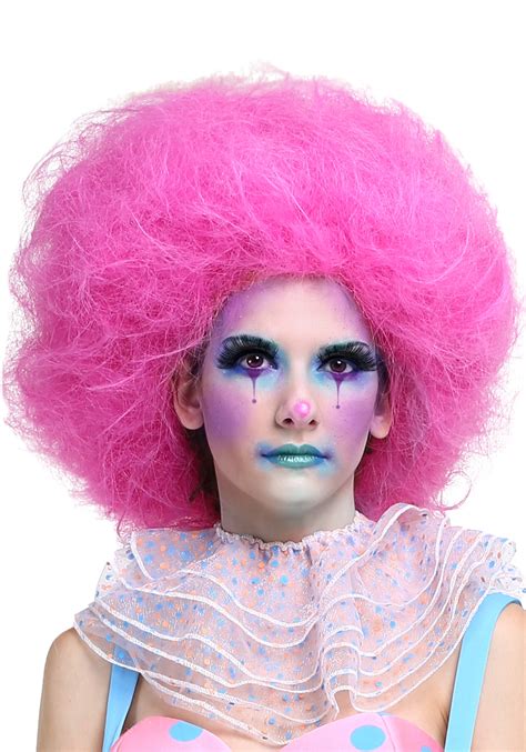 Adult Pink Candy Clown Costume Wig Clown Accessories