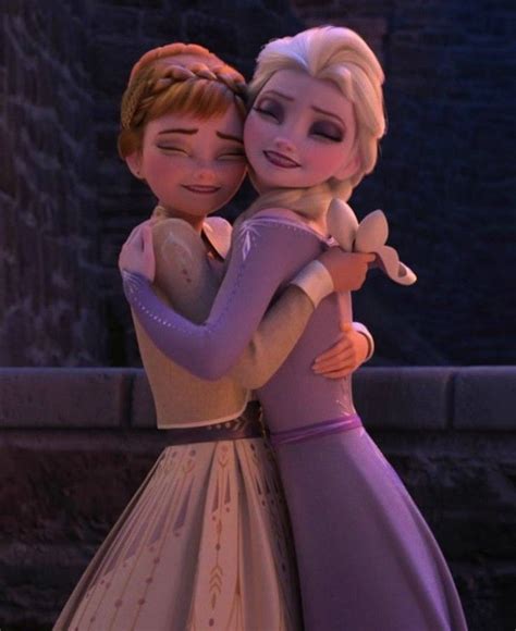 The Frozen Princess And Prince Hugging Each Other