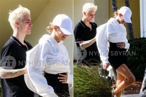 Grávida Hailey Bieber aparece as mãos na barriga em foto e conta