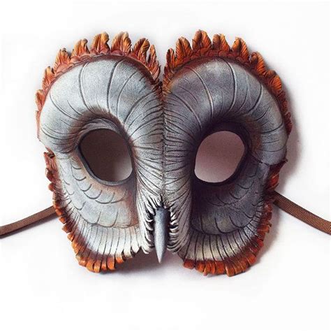 Ashy Faced Barn Owl Leather Mask Owl Mask Bird Masks Eastern Screech