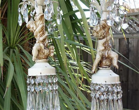 Shabby Cherub Ceiling Double Swag Lamp Chandelier French St Spelter