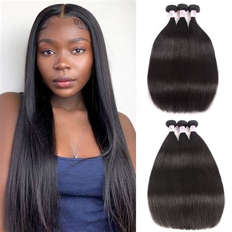 Beautyforver Virgin Peruvian Straight Human Hair 3 Bundles Straight Hair Extensions