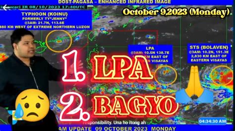 2 BAGYO 1 LPA Weather Update Ngayon Umaga October 9 2023 Monday