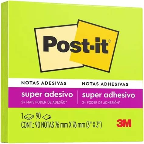 Bloc De Notas Adhesivo Post It Con 90 Hojas De 76 Mm X 76 Mm Color