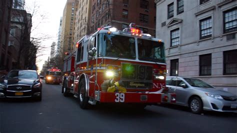 FDNY 10th Battalion Companies Respond Urgently To A Reported Fire