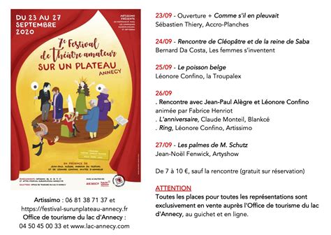 Programme Me Festival De Th Tre Amateur Sur Un Plateau Du Au