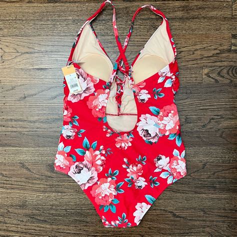 Kona Sol Floral One Piece Bathing Suit Nwt Gem