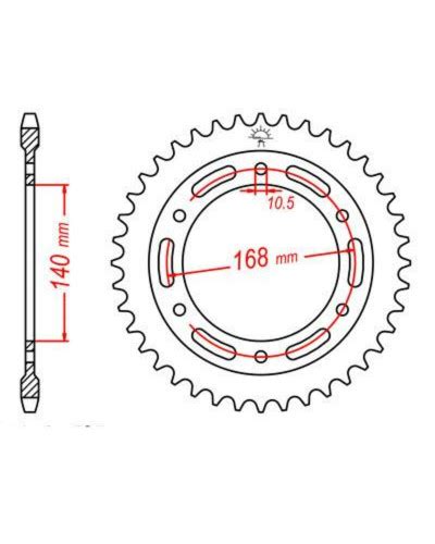 Couronne Moto Jt Sprockets Couronne Jt Sprockets 42 Dents Acier Pas 525