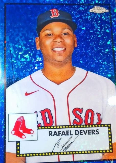 Rafael Devers 2021 Topps Chrome Platinum Anniversary 213 Blue Mini