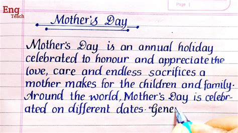 Short Essay On Mother S Day Mother S Day Essay Essay Writing