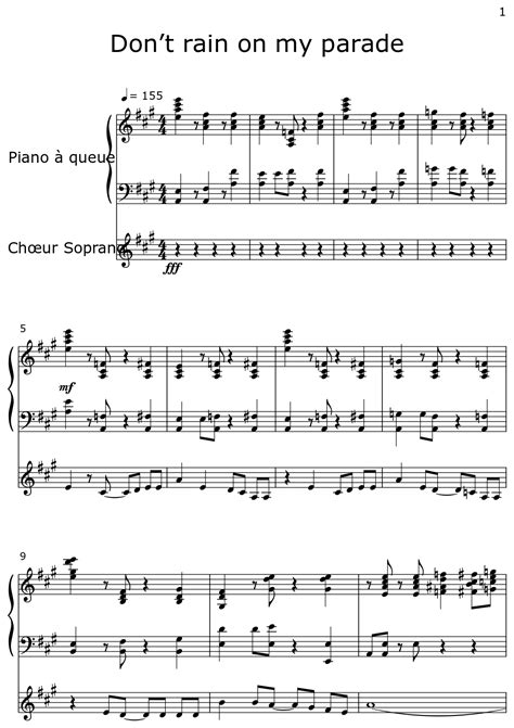 Dont Rain On My Parade Sheet Music For Piano Choir Tenor