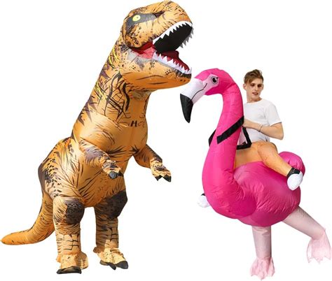 Jashke Dinosaur Inflatable Costume Adult Flamingo Inflatable Costume Adult