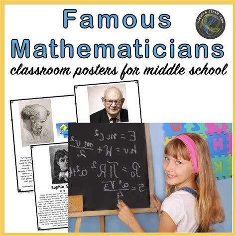 Famous Mathematicians Posters For Middle School Science And Steam Team